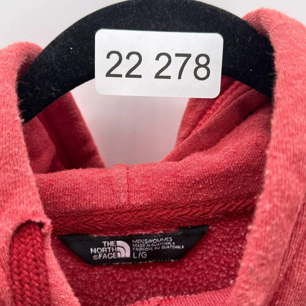 The North Face Hoodie Mens Large Red Pullover Sweatshirt Logo Casual Soft Fleece